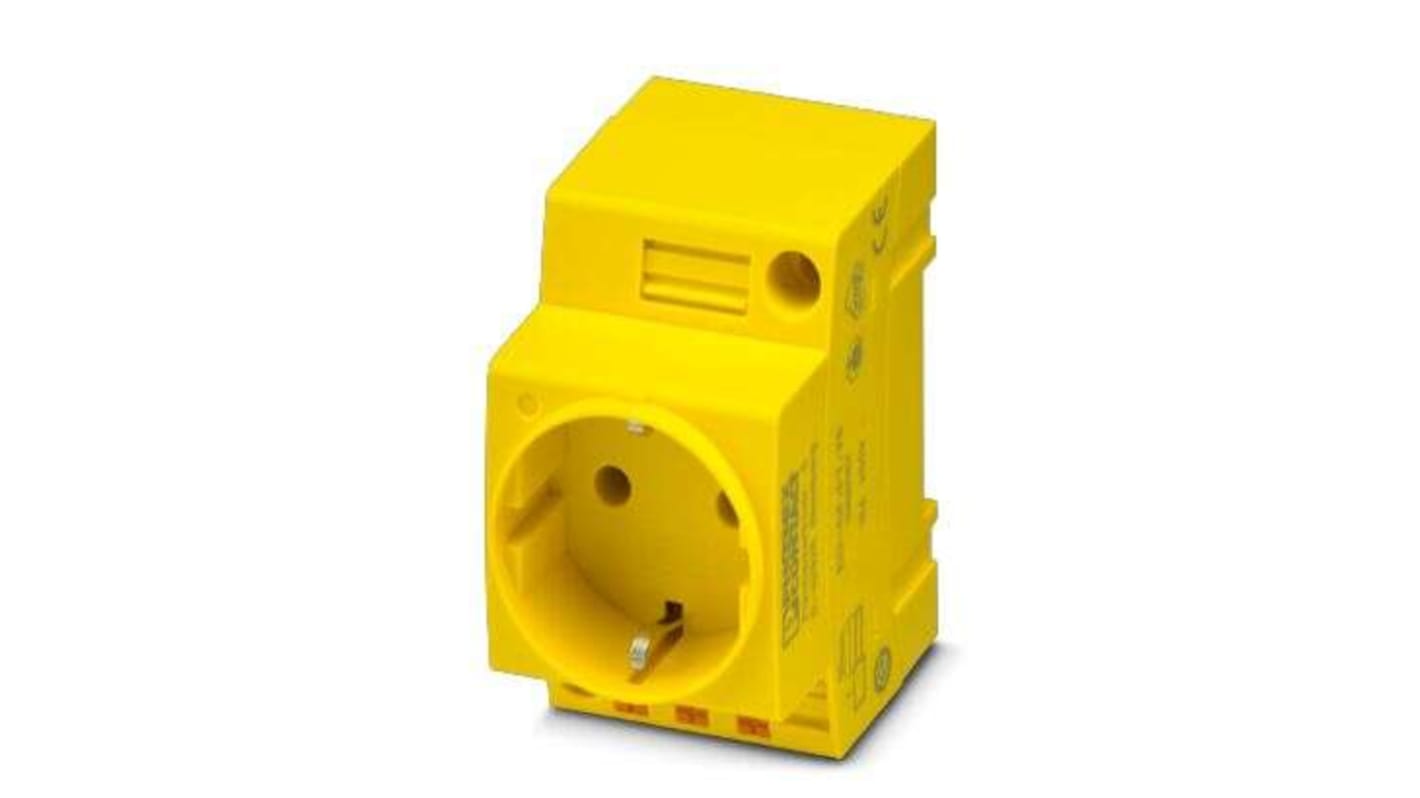 Phoenix Contact Yellow 1 Gang Plug Socket, Indoor Use