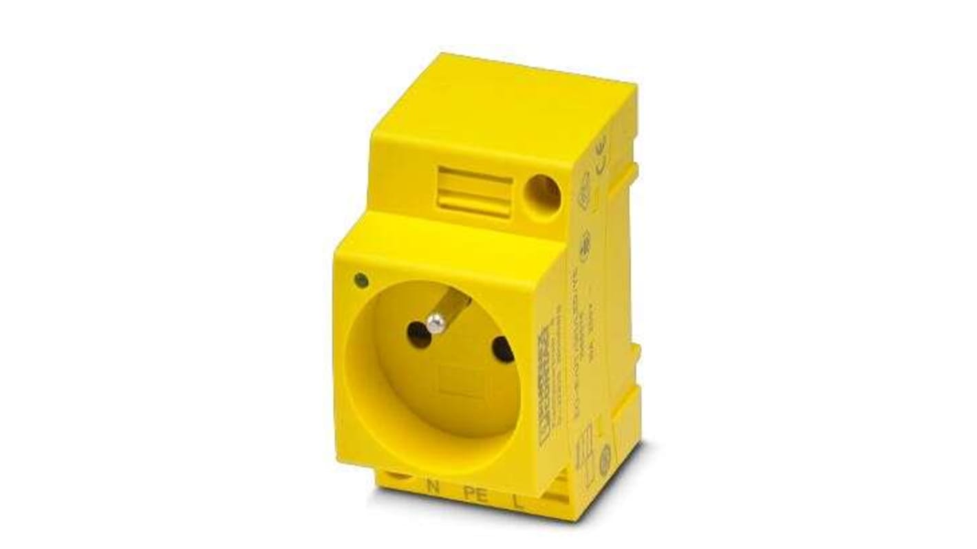 Phoenix Contact Yellow 1 Gang Plug Socket, 16A, Indoor Use