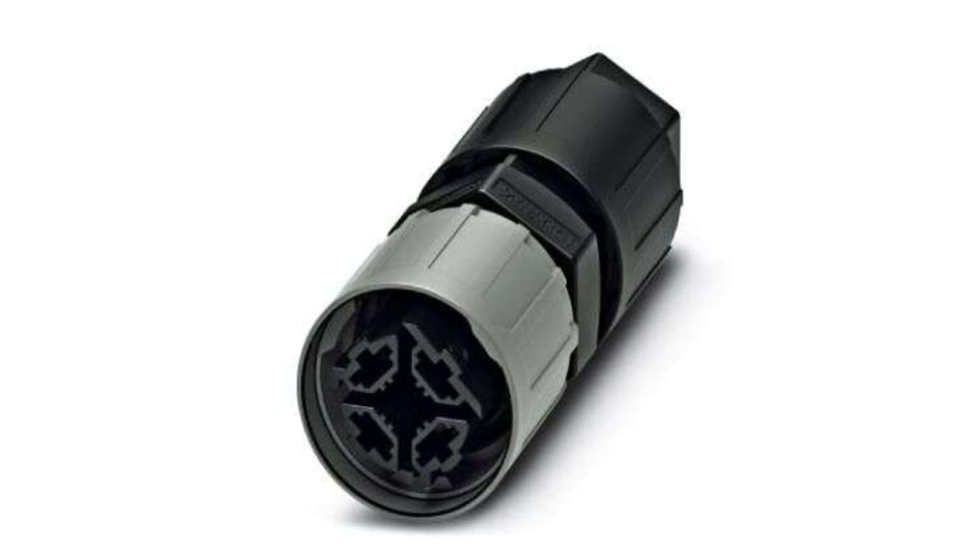 Conector circular Phoenix Contact serie QPD de 4 vías, montaje aéreo, IP66, IP68, IP69K