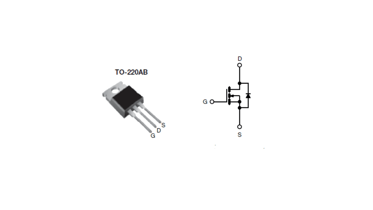 Vishay SIHP24N80AEF-GE3 N-Kanal, THT MOSFET 800 V / 20 A, 3-Pin TO-220AB