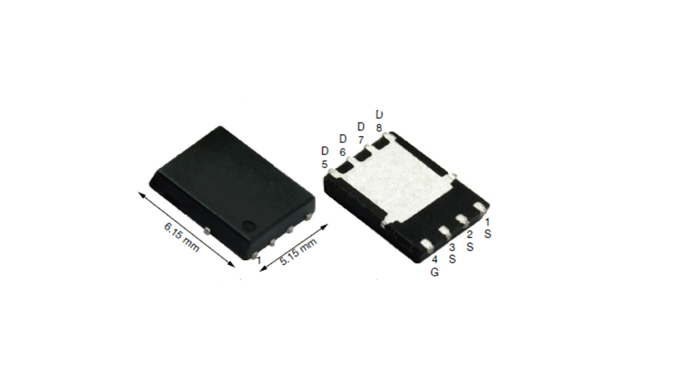 MOSFET Vishay SiR586DP-T1-RE3, VDSS 80 V, ID 78,4 A, PowerPAK SO-8 de 8 pines