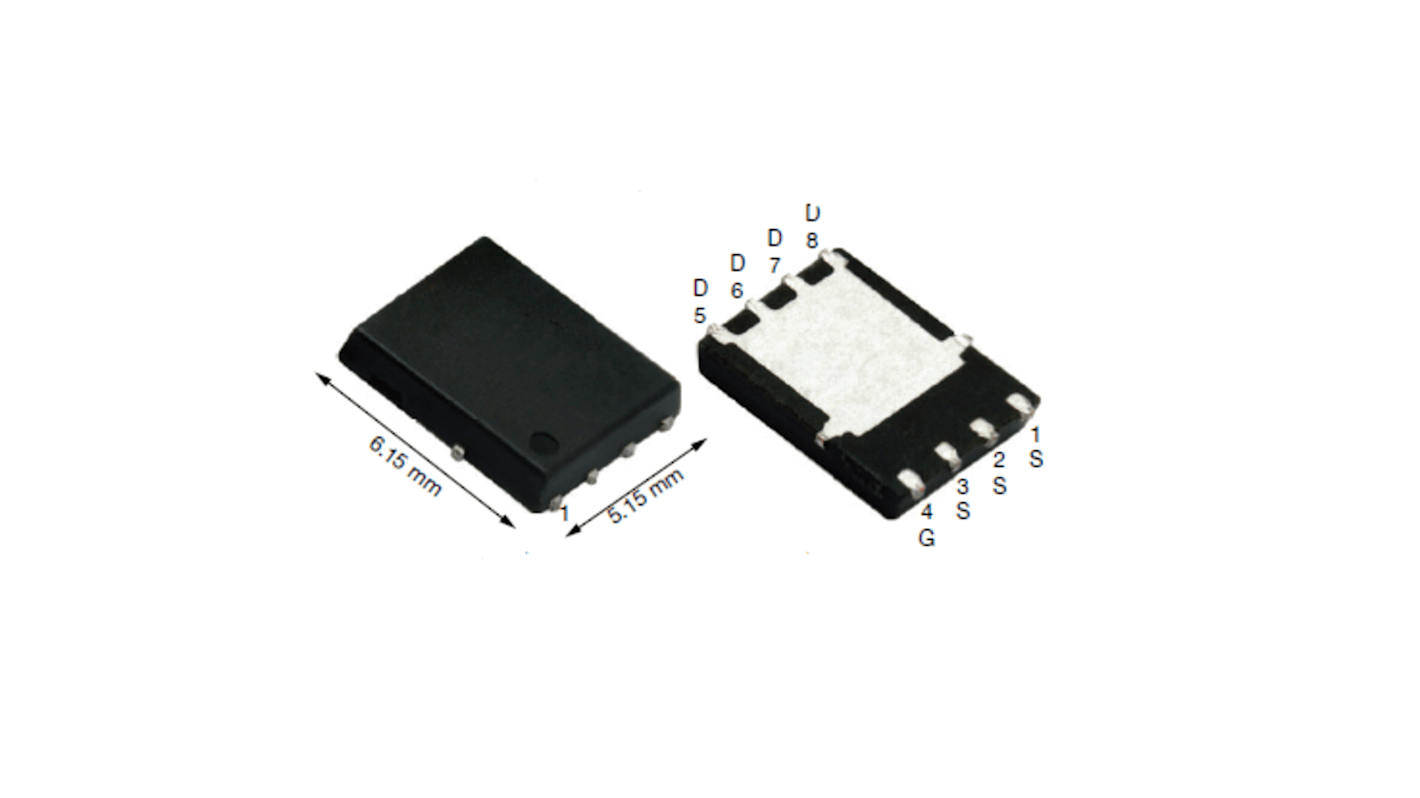 MOSFET Vishay SiR588DP-T1-RE3, VDSS 80 V, ID 59,9 A, PowerPAK SO-8 de 8 pines