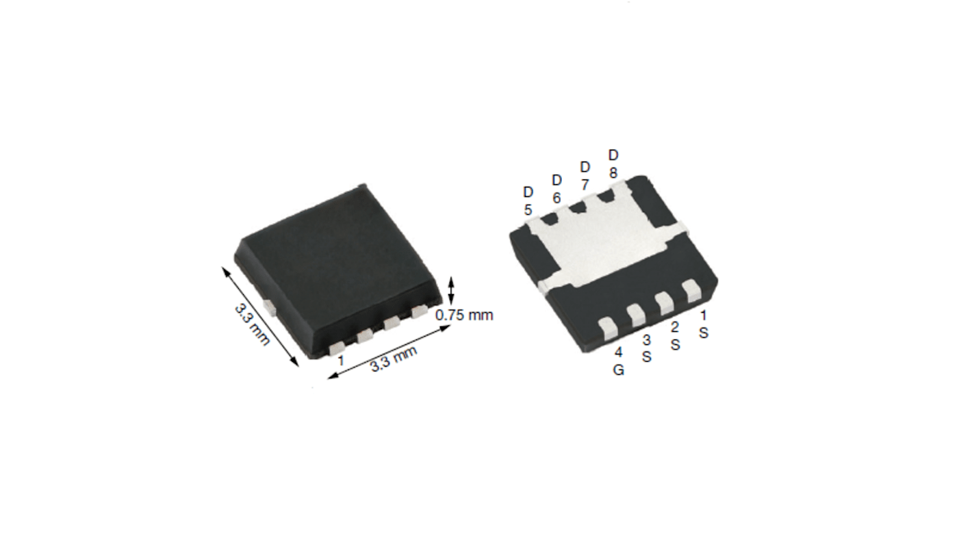 MOSFET Vishay SISA10BDN-T1-GE3, VDSS 30 V, ID 104 A, PowerPAK 1212-8PT de 8 pines