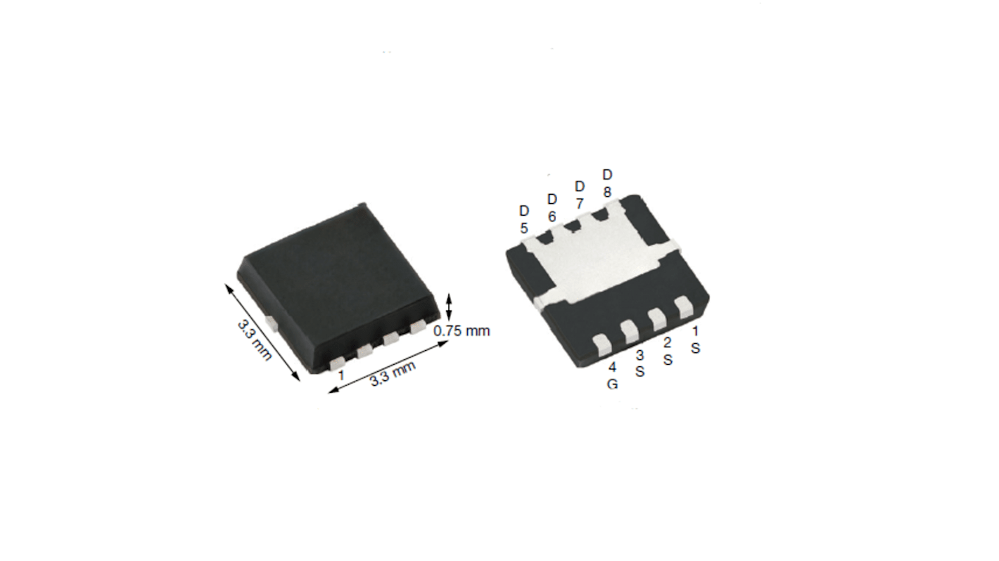 MOSFET Vishay SISA14BDN-T1-GE3, VDSS 30 V, ID 72 A, PowerPAK 1212-8PT de 8 pines