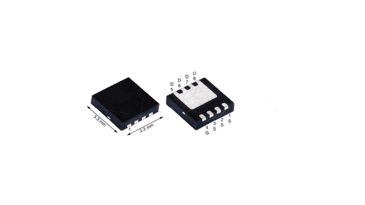 MOSFET Vishay SiSS588DN-T1-GE3, VDSS 80 V, ID 58,1 A, PowerPAK 1212-8S de 8 pines