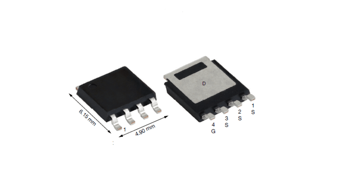 Vishay Nチャンネル MOSFET80 V 210 A 表面実装 パッケージPowerPAK SO-8L 8 ピン