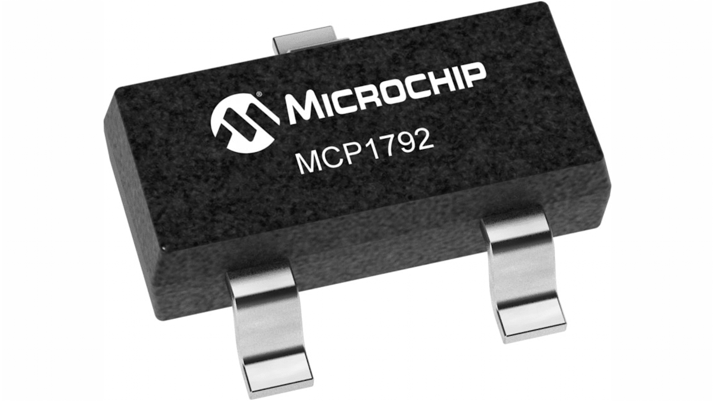 Microchip 電圧レギュレータ 低ドロップアウト電圧 3.3 V, 3-Pin, MCP1792T-3302H/CB