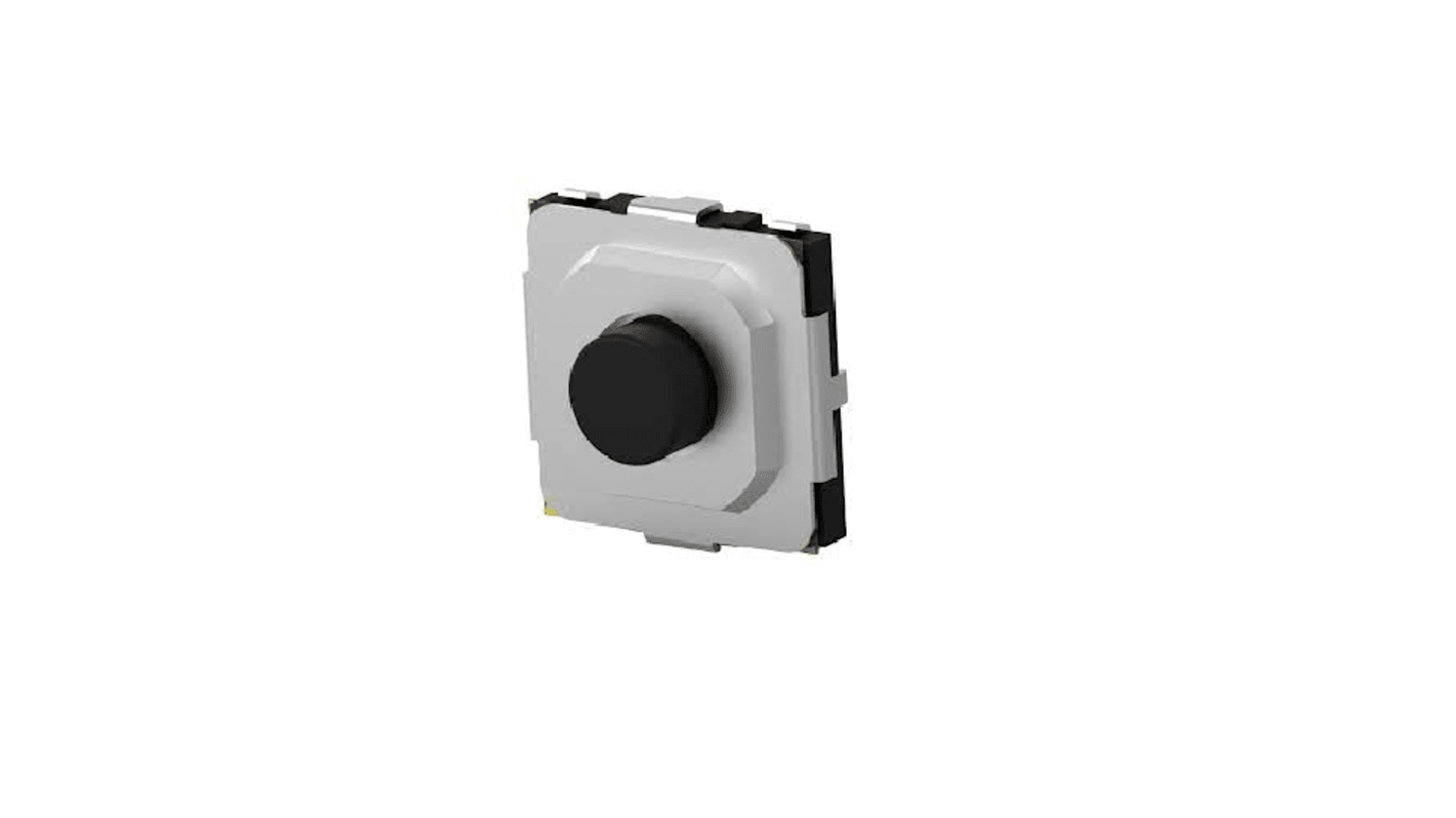 Black Round Button Tactile Switch, SPST 50 mA Surface Mount