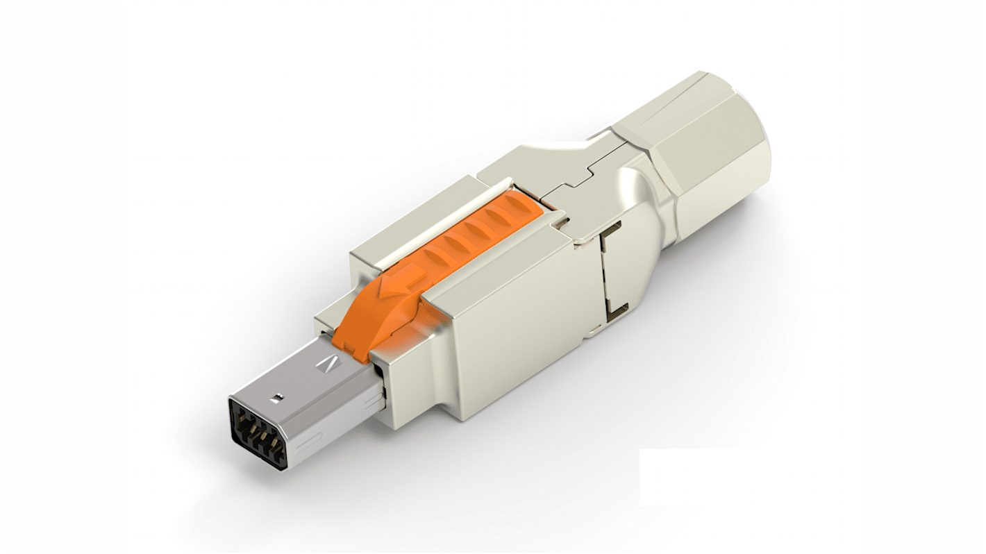 Conector macho en miniatura de E/S TE Connectivity serie Industrial Mini I/O Montaje de Cable 8 vías