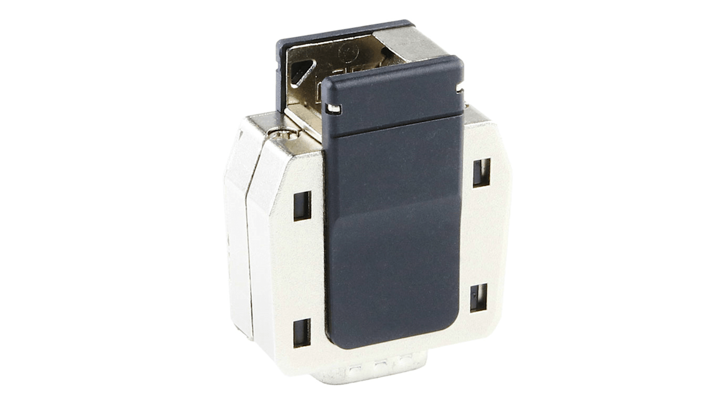 Molex 213032 Sub-D Gehäuse gewinkelt / gerade, 3-polig, D: Sub-D wasserdicht, Schwarz, Größe S1, aus Zinkdruckguss