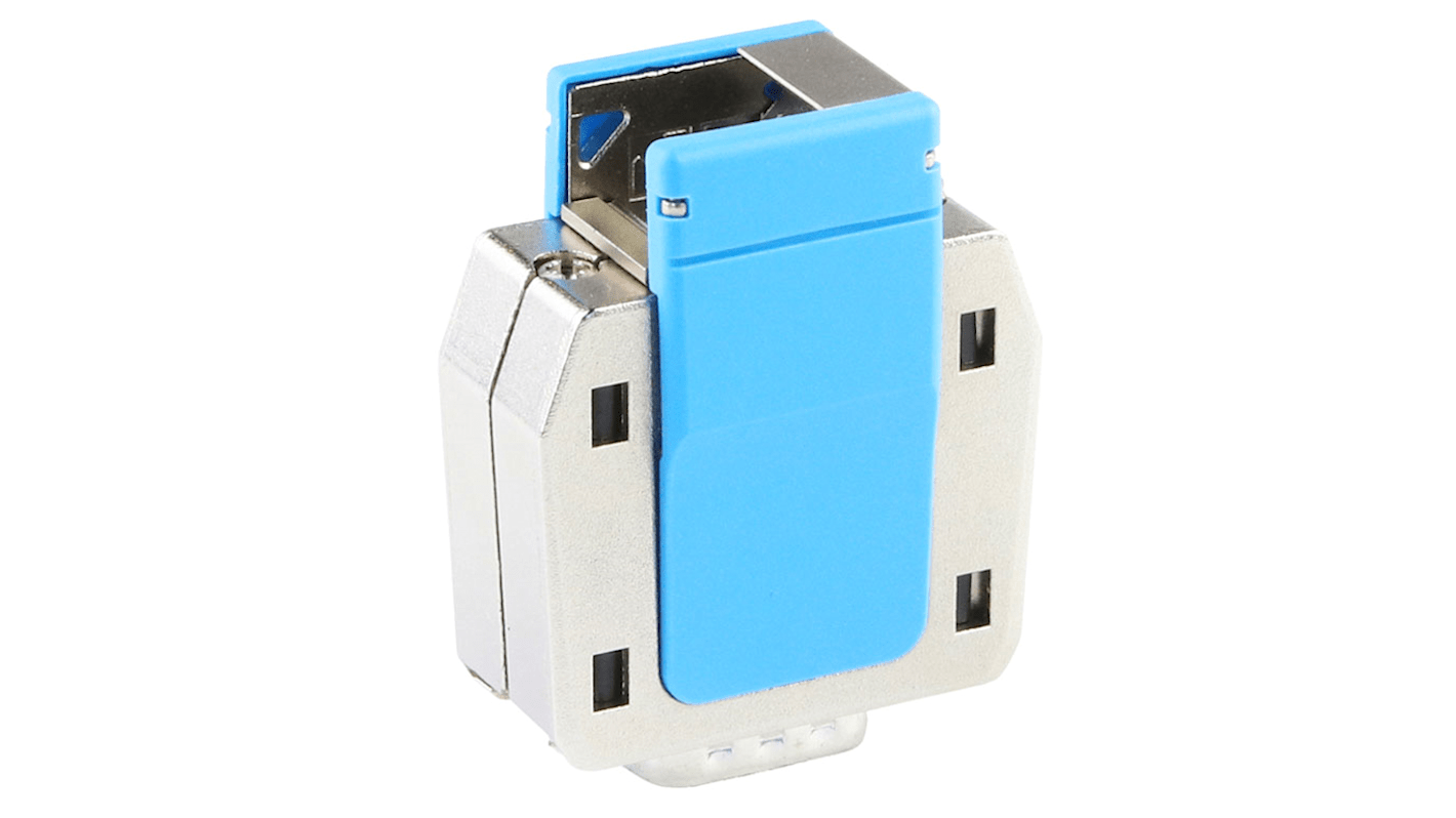 Molex 213032 Sub-D Gehäuse gewinkelt / gerade, 3-polig, D: Sub-D wasserdicht, Blau, Größe S1, aus Zinkdruckguss