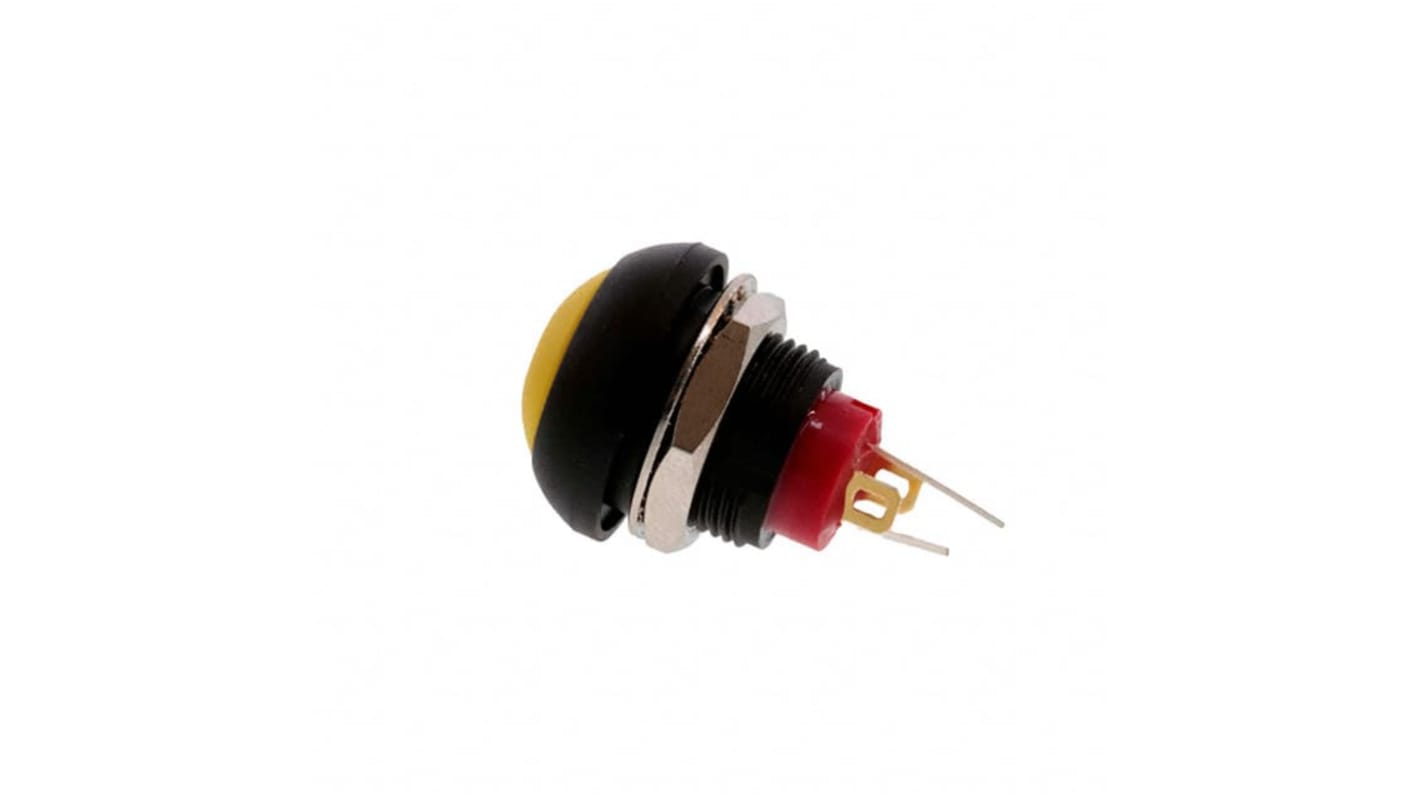 TE Connectivity PB6 Series Illuminated Push Button Switch, (On)-Off, Panel Mount, SPST - NO, Red LED, 50 V dc, 125V ac,