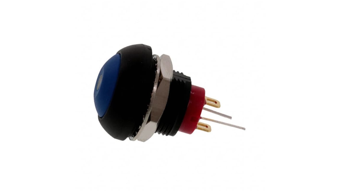TE Connectivity PB6 Series Illuminated Push Button Switch, (On)-Off, Panel Mount, SPST - NO, Red LED, 50 V dc, 125V ac,