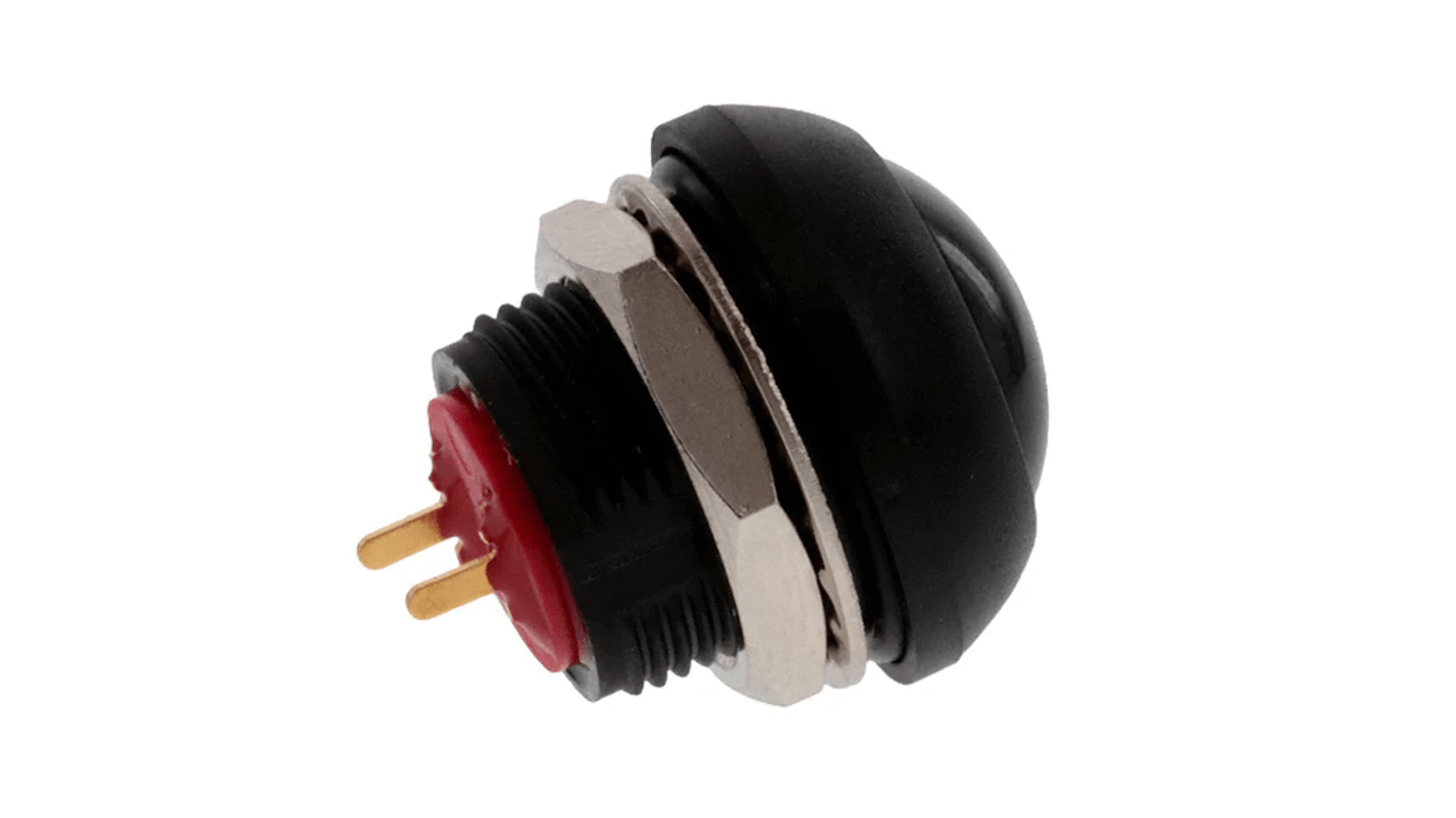 TE Connectivity PB6 Series Push Button Switch, (On)-Off, Panel Mount, SPST - NO, 50 V dc, 125V ac, IP68