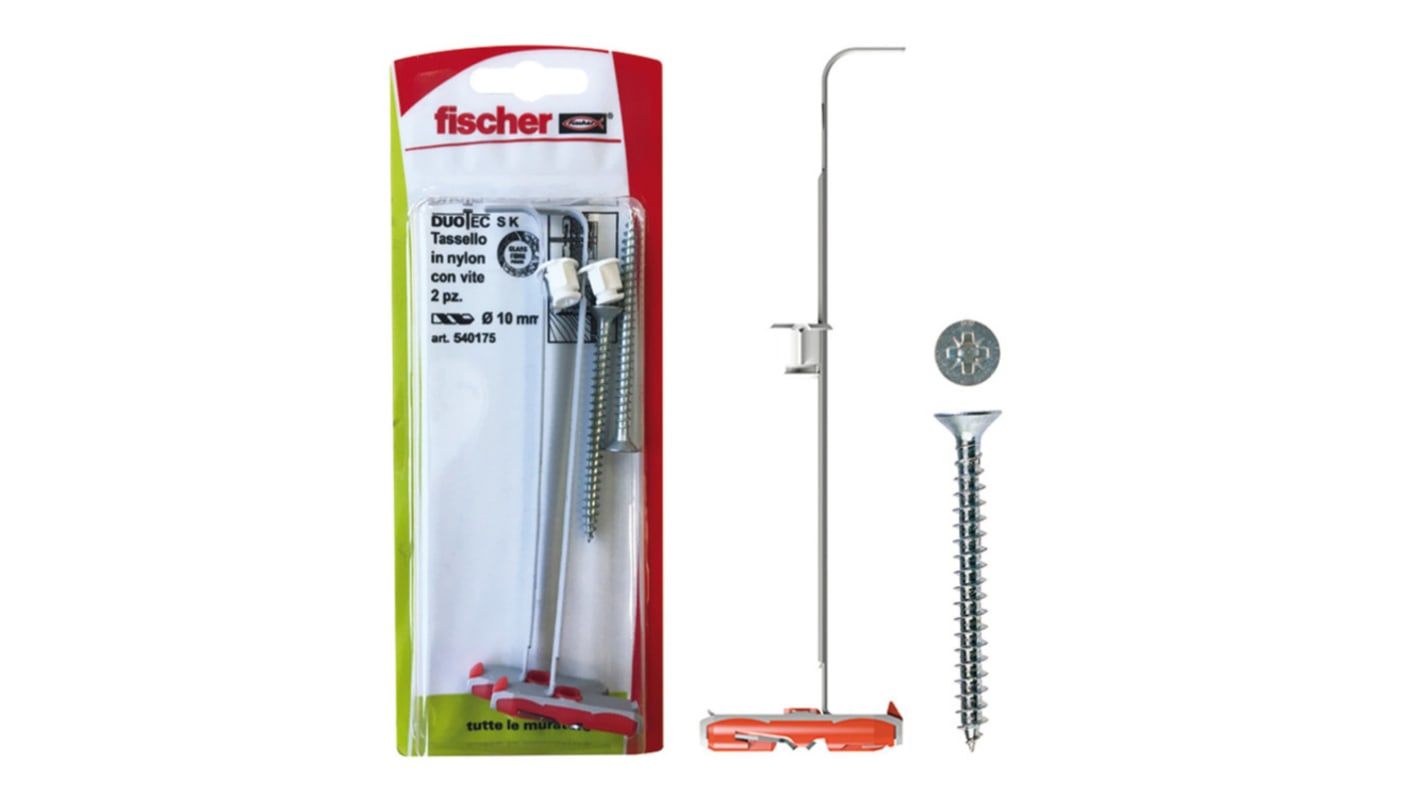 Tassello basculante a testa Svasata Fischer Fixings DUOTEC 10 S K in Nylon, Ø 10mm, L. 39mm