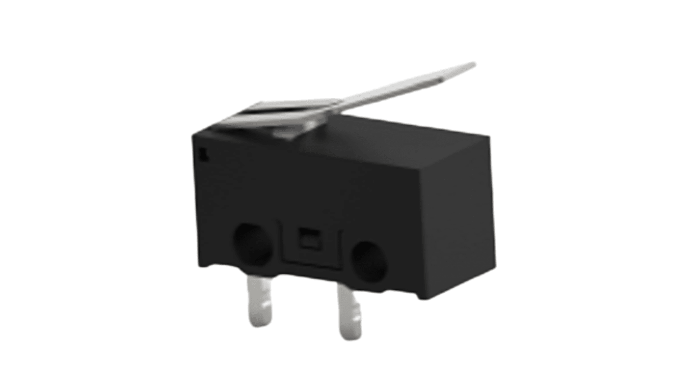 Microinterruptor de Encaje a Presión, Palanca SPST 0,1 A a 30 Vdc