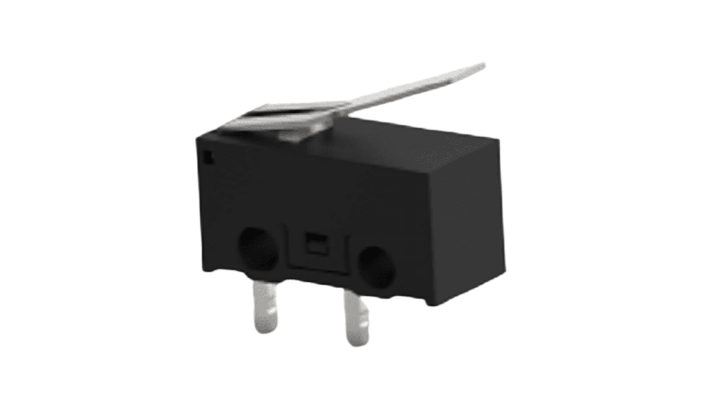 TE Connectivity Sprungkontakt-Mikroschalter Hebel-Betätiger PCB, 3 A bei 125 V AC, Einpoliger Ein/Aus-Schalter (SPST)