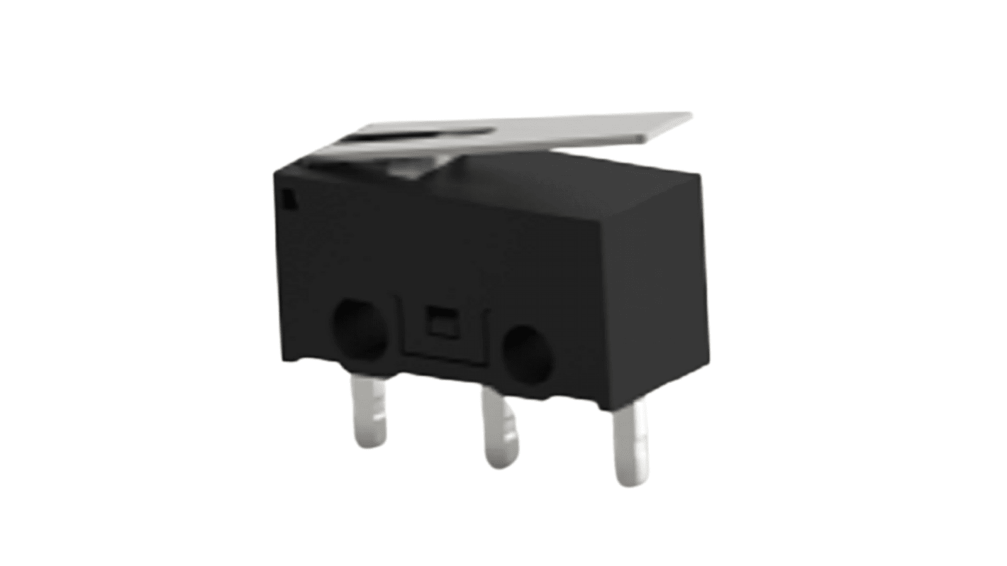 TE Connectivity Sprungkontakt-Mikroschalter Hebel-Betätiger PCB, 3 A bei 125 V AC, Einpoliger Wechselschalter (SPDT)