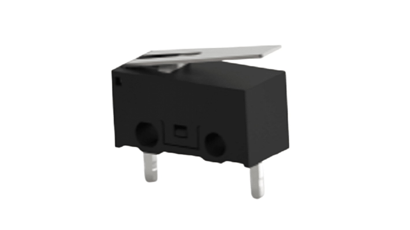 TE Connectivity Sprungkontakt-Mikroschalter Hebel-Betätiger PCB, 3 A bei 125 V AC, Einpoliger Ein/Aus-Schalter (SPST)