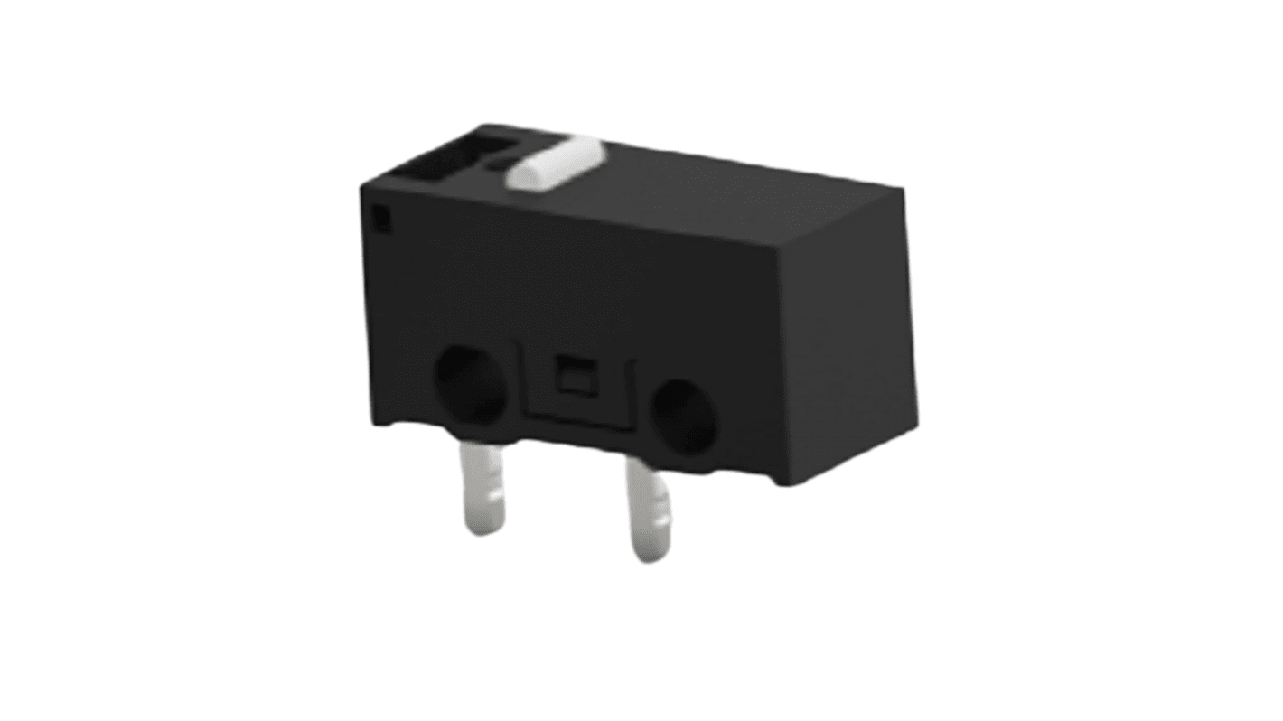 TE Connectivity Pin Plunger Snap Action Micro Switch, PCB Terminal, 3A at 125VAC, SPST