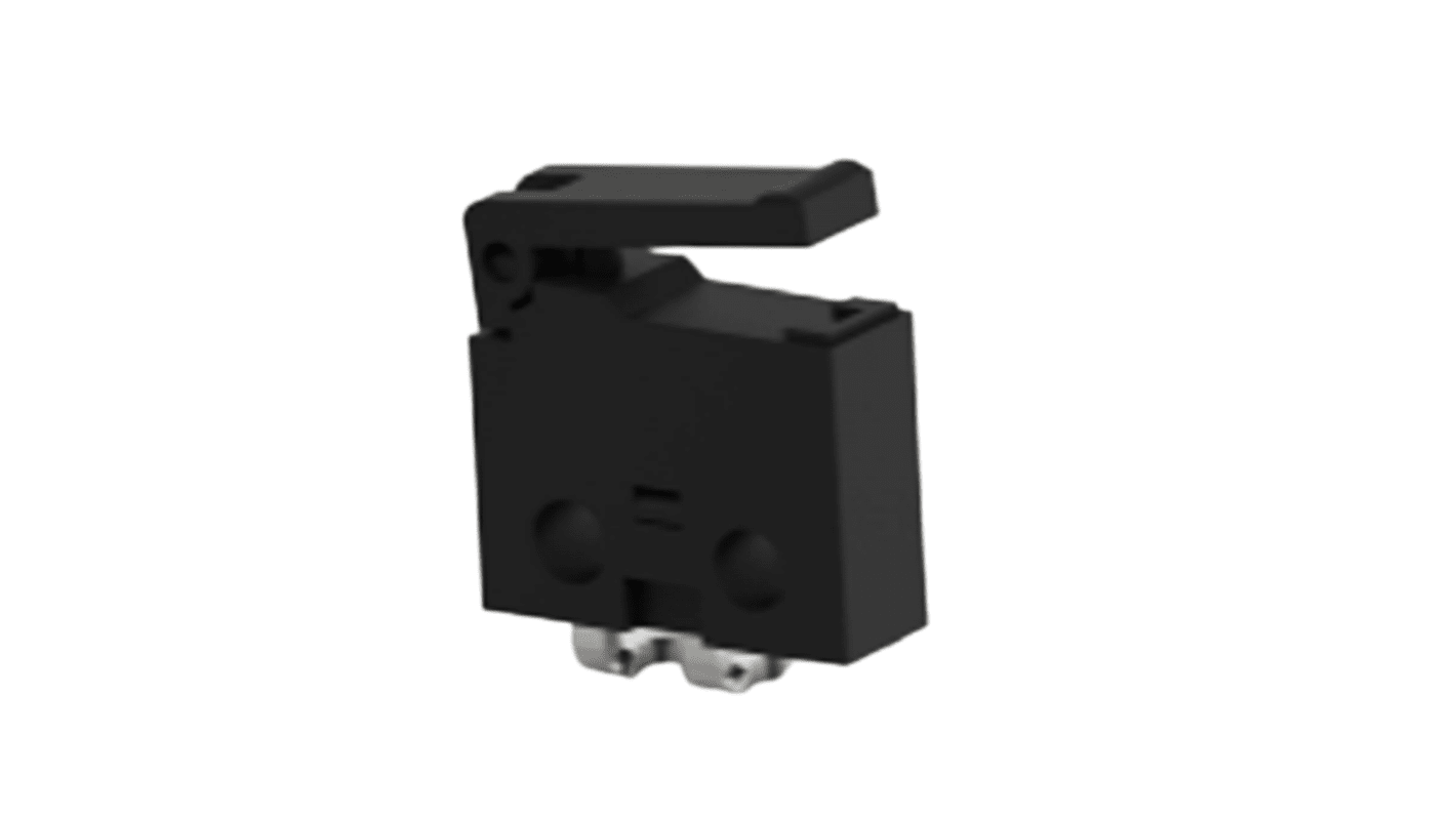 TE Connectivity Lever Snap Action Micro Switch, Right Angle PCB Terminal, 0.5A at 30VDC, SPST