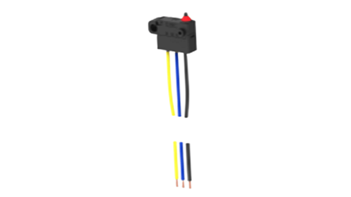 Microinterruttore con attivazione a scatto, TE Connectivity, SPDT, 0,1 A a 48 V c.c., 0,1 A a 125 V c.a., IP67,