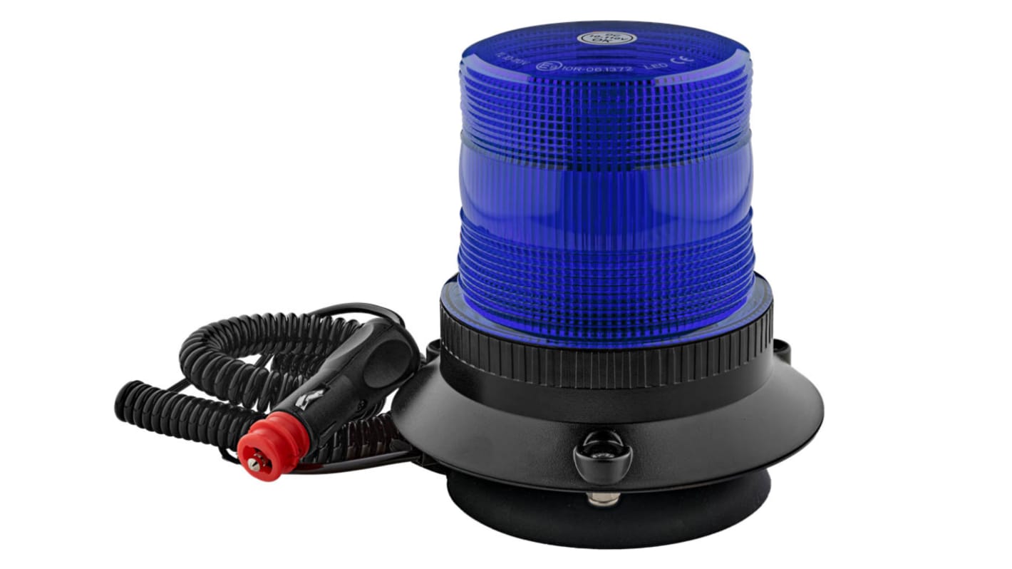 RS PRO Blue Flashing Beacon, 10 → 110 V, Base Mount, LED Bulb