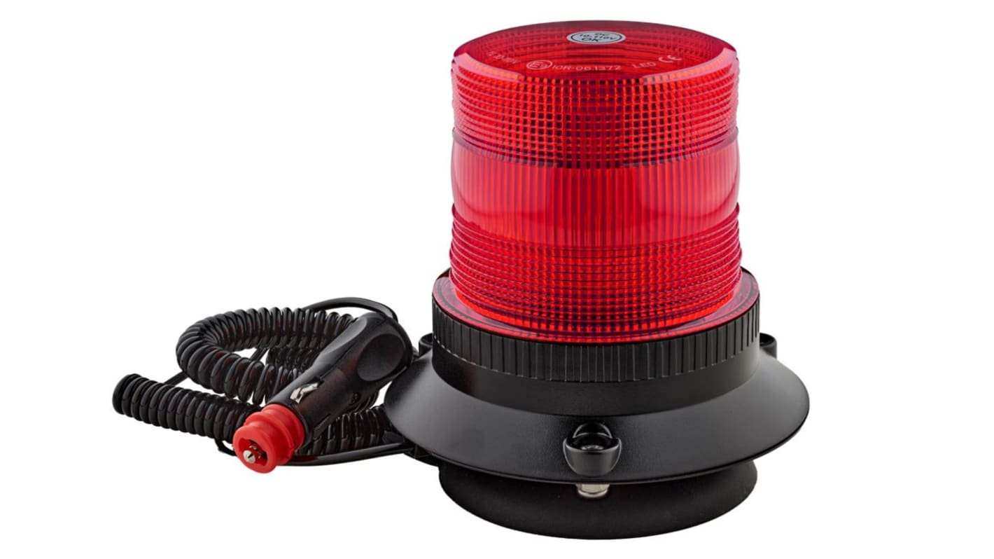 RS PRO Red Flashing Beacon, 10 → 110 V, Base Mount, LED Bulb