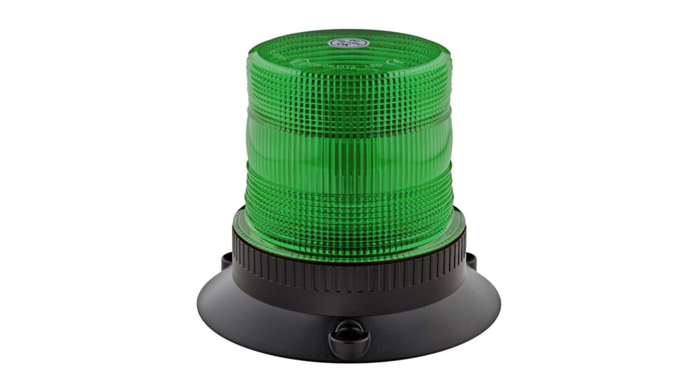 RS PRO Green Flashing Beacon, 10 → 110 V, Base Mount, LED Bulb