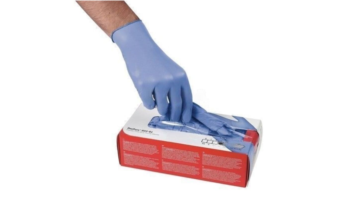 Honeywell Safety Blue Powder-Free Nitrile Disposable Gloves, Size L, No, 200 per Pack