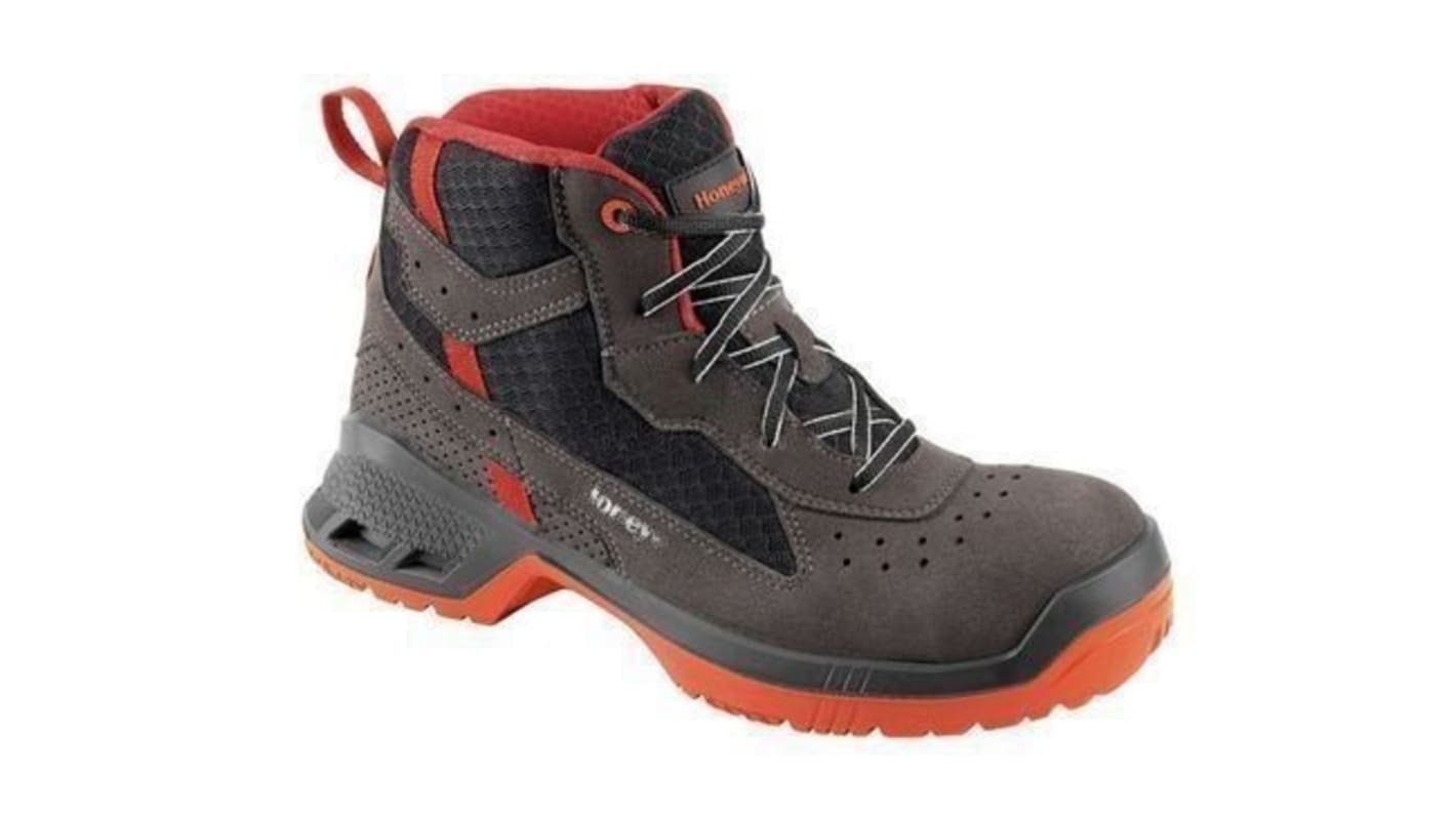 Honeywell Safety Squat Unisex Black, Grey, Red Composite Toe Capped Ankle Safety Boots, UK 7, EU 39