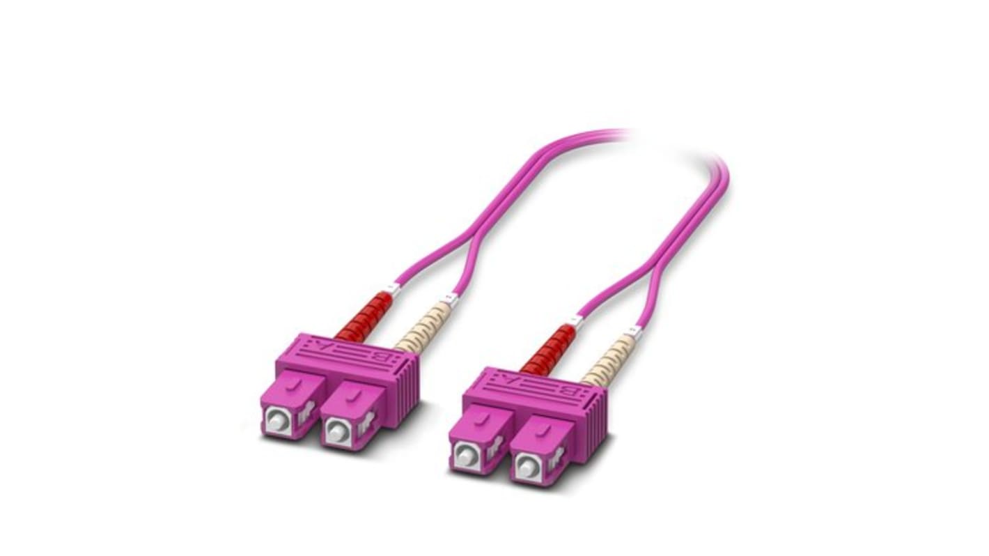 Phoenix Contact SC to SC OM4 Multi Mode Fibre Optic Cable, 1m