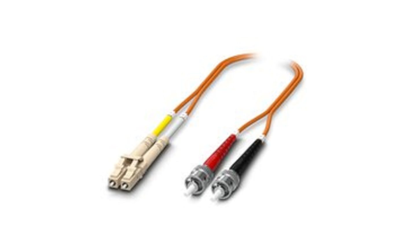 Phoenix Contact ST to LC OM2 Multi Mode Fibre Optic Cable, 2m