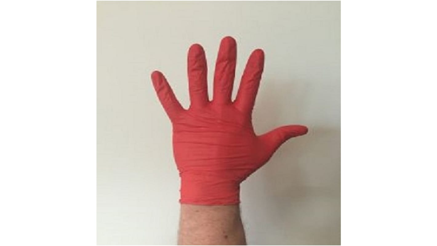 G1123 Reldeen Red Nitrile Disposable Gloves, Size Large RS