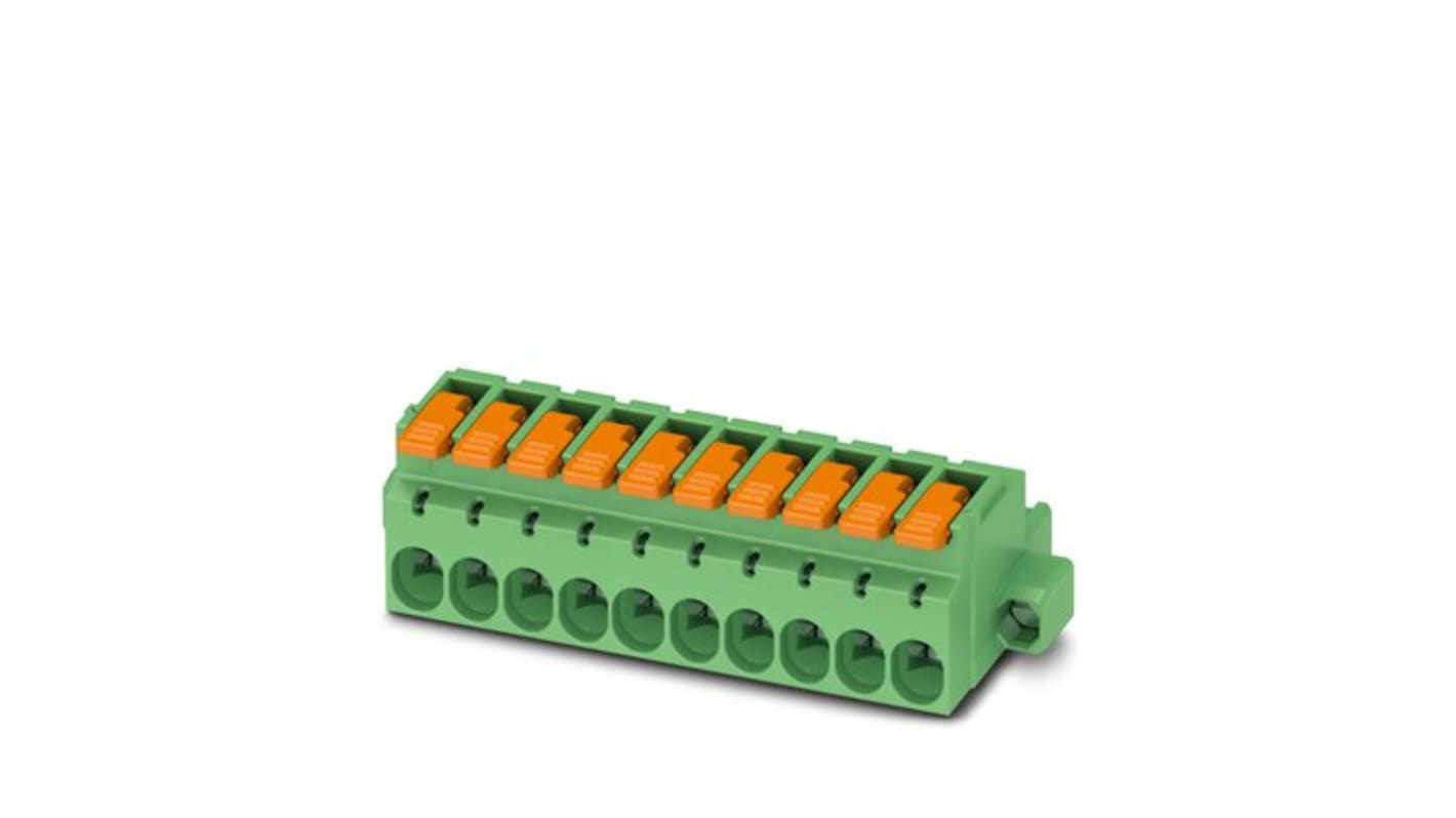 Phoenix Contact 5.08mm Pitch 6 Way Pluggable Terminal Block, Plug, Cable Mount, Push-In Termination