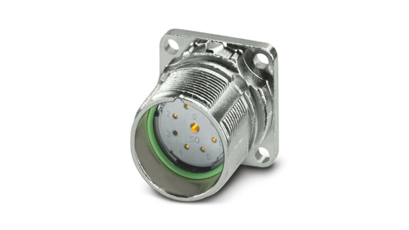 Conector circular Phoenix Contact hembra serie M23 PRO de 9 vías hembra, Montaje frontal, IP66, IP68, IP69K