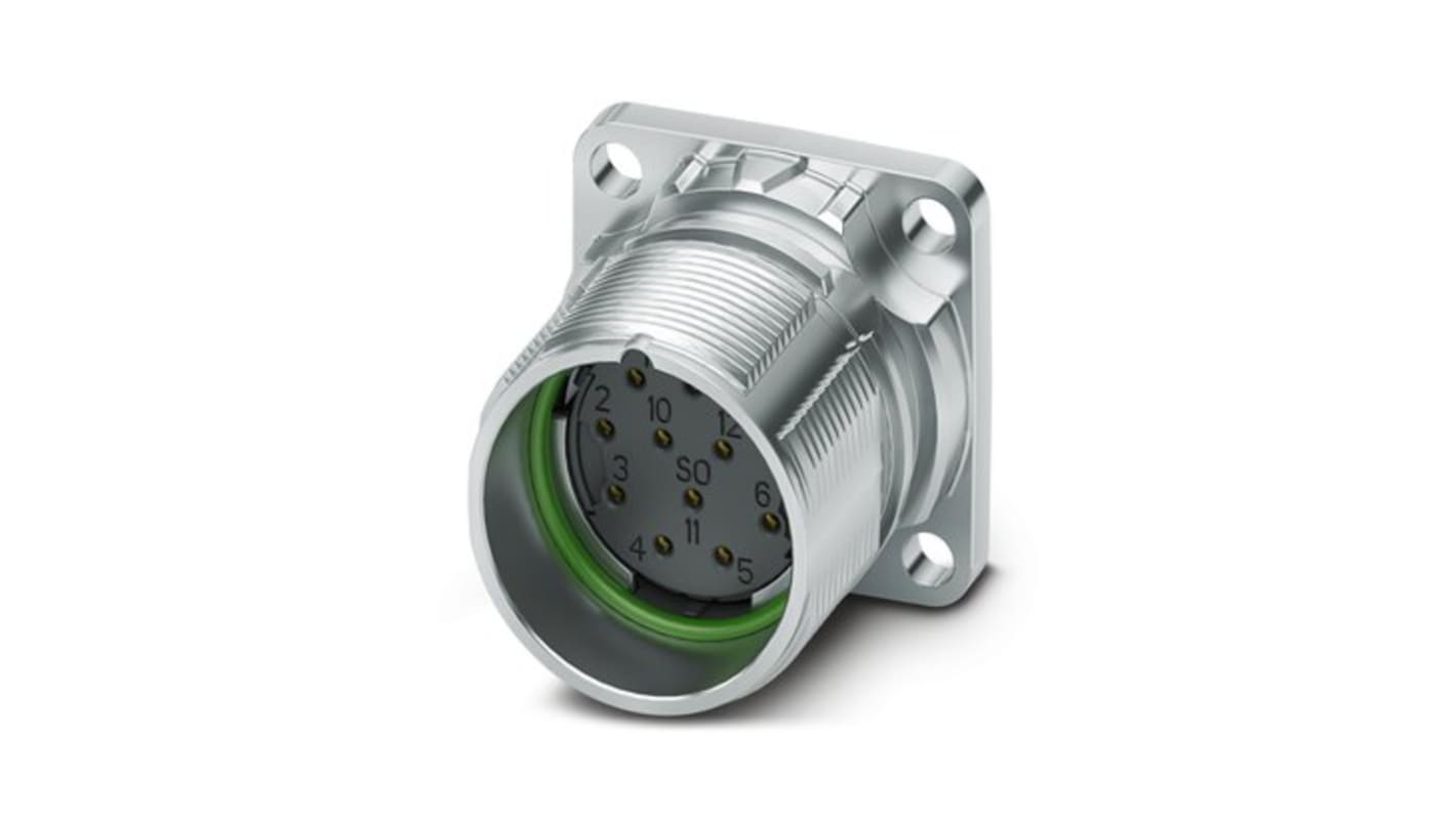 Conector circular Phoenix Contact hembra serie M23 PRO de 12 vías hembra, Montaje frontal, IP66, IP68, IP69K