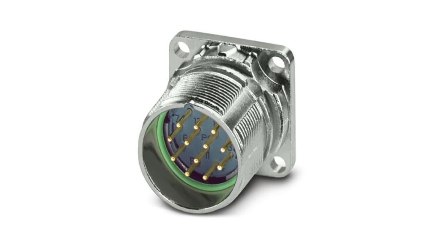 Conector circular Phoenix Contact macho serie M23 PRO de 12 vías macho, Montaje frontal, IP66, IP68, IP69K