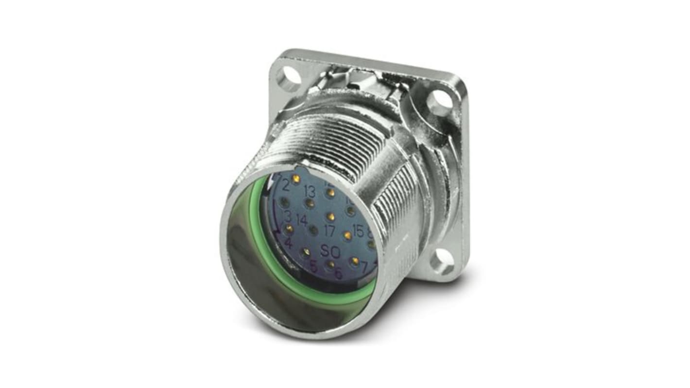 Conector circular Phoenix Contact hembra serie M23 PRO de 17 vías hembra, Montaje frontal, IP66, IP68, IP69K