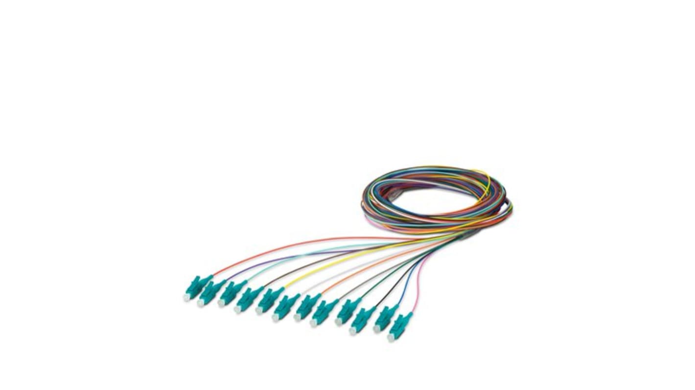 Phoenix Contact LC x 12 to Unterminated Multi Mode Fibre Optic Cable, 50/125μm, 2.5m