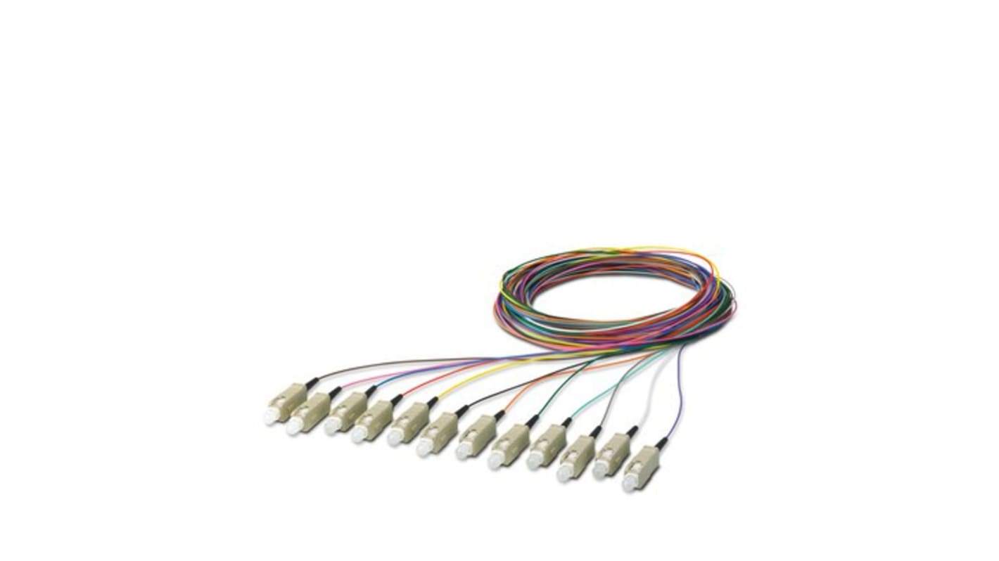 Phoenix Contact SC x 12 to Unterminated Multi Mode Fibre Optic Cable, 900μm, 2.5m