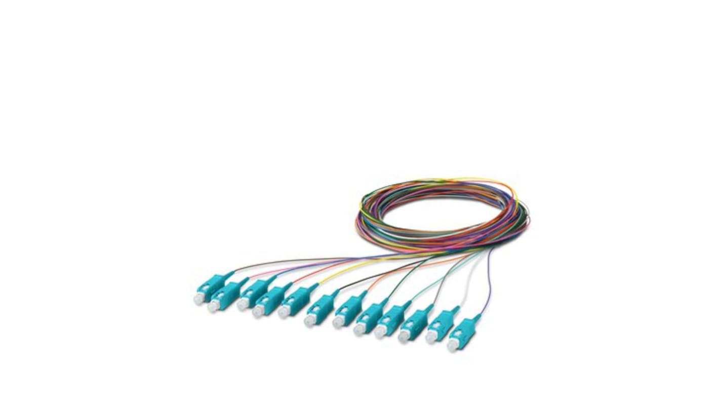 Phoenix Contact SC x 12 to Unterminated Multi Mode Fibre Optic Cable, 50/125μm, 2.5m