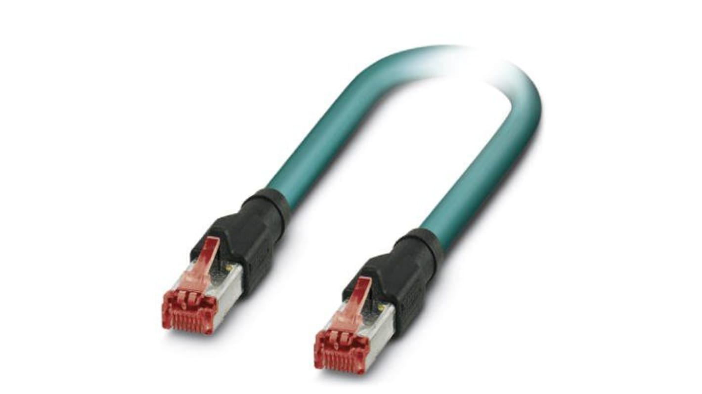 Phoenix Contact Cat5 Straight Male RJ45 to Straight Male RJ45 Ethernet Cable, SF/UTP, Blue, 2m