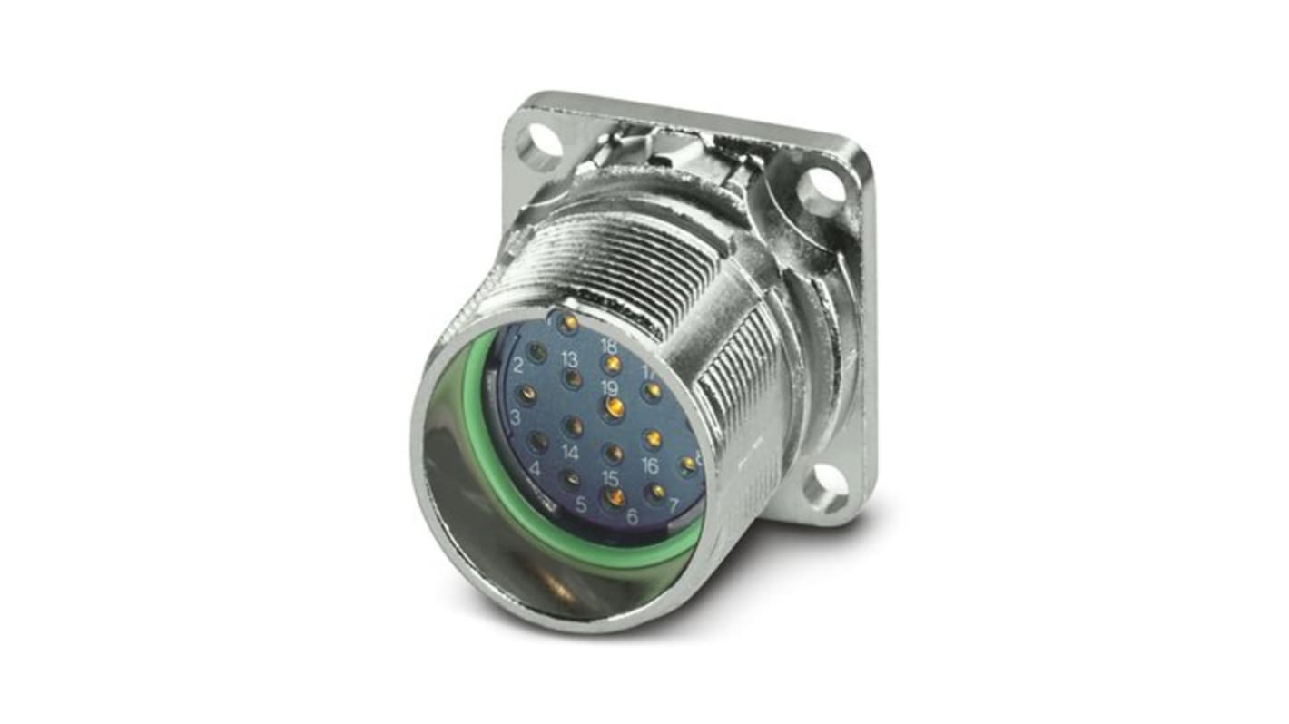 Conector circular Phoenix Contact hembra serie M23 PRO de 19 vías hembra, Montaje frontal, IP67