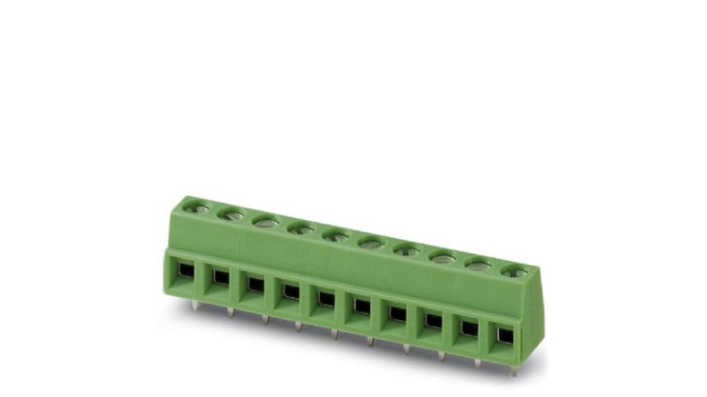 Phoenix Contact PCB Terminal Block, 4-Contact, 5mm Pitch, Through Hole Mount, 1-Row