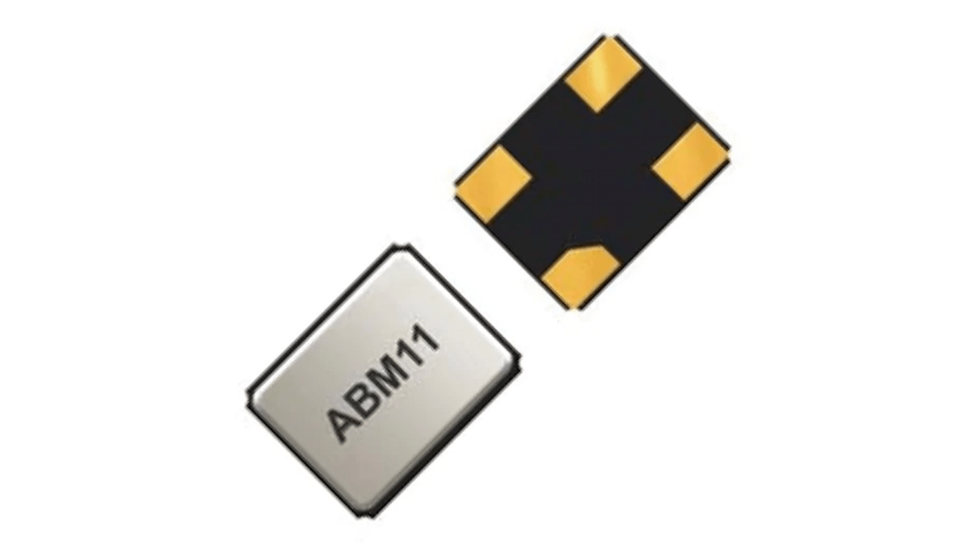 Abracon 27.12MHz Quarz, Oberflächenmontage, ±30ppm, 8pF, SMD, 4-Pin