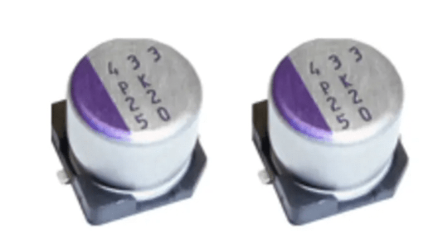 Panasonic 330μF Surface Mount Polymer Capacitor, 35V