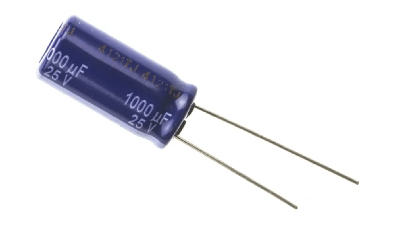 Panasonic NHG-A, THT Aluminium-Elektrolyt Kondensator 4700μF ±20% / 25V dc, Ø 16mm x 31.5mm, +85°C