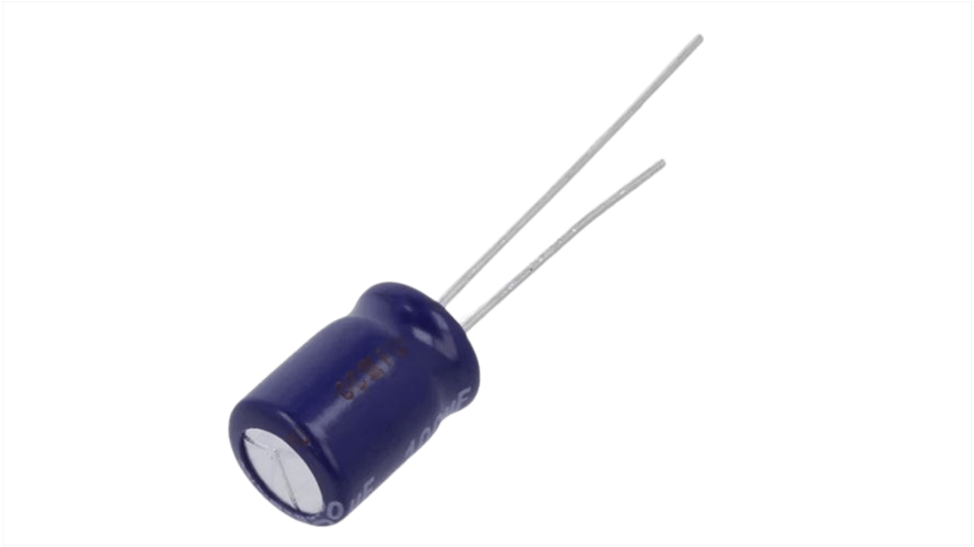 Panasonic NHG-A, THT Aluminium-Elektrolyt Kondensator 100μF ±20% / 50V dc, Ø 8mm x 11.5mm, +85°C