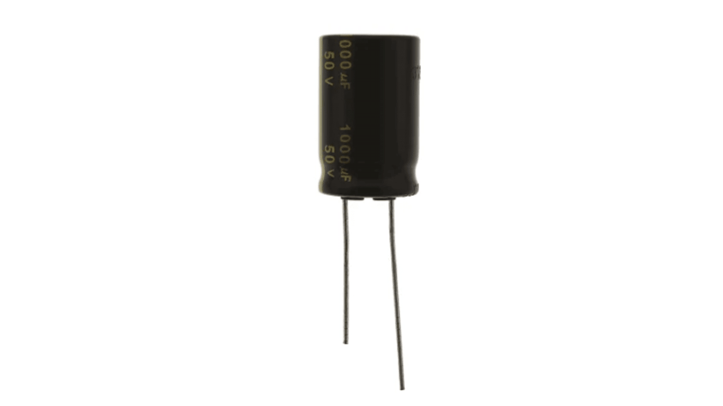 Condensador electrolítico Panasonic serie FM-A, 1000μF, ±20%, 35V dc, Radial, Orificio pasante, 12.5 (Dia.) x 25mm,